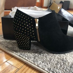 Studded black ankle boots